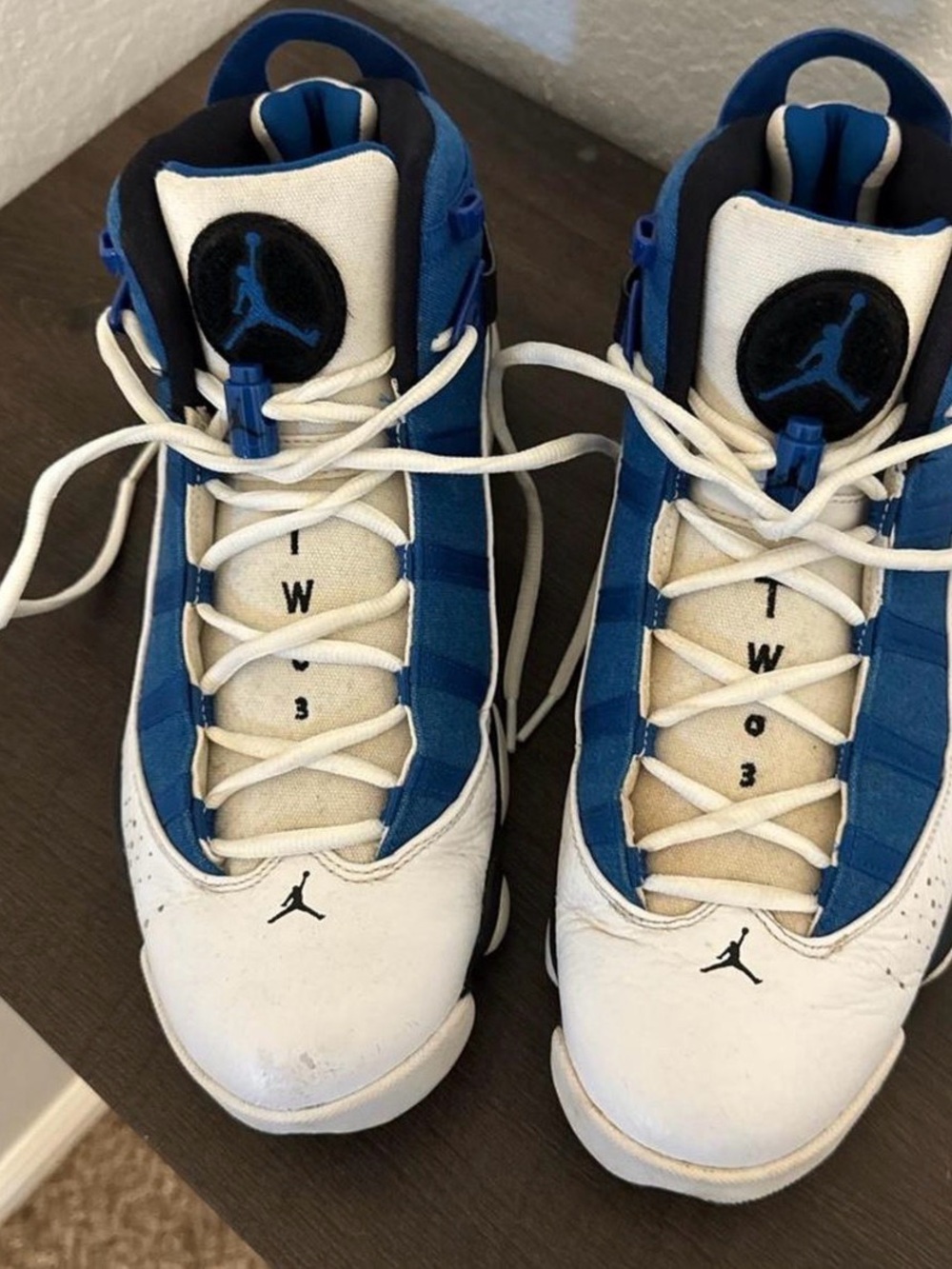 Jordan Basketball Sneakers in White and Blue